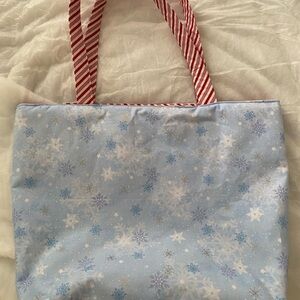 Blue Snowflake Tote Bag